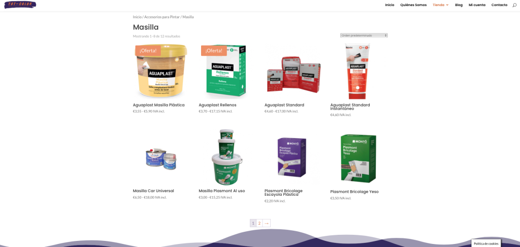 Masilla como base ideal antes de pintar Gama de masillas en diferentes formatos en Tot Color Villajoyosa y tienda web.